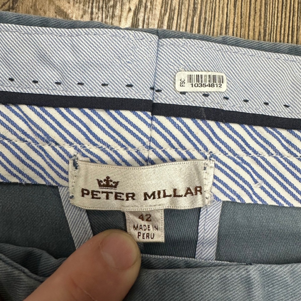 Peter Millar Soft Touch Twill Trouser Mens 42x26.5 Pants Blue Flat Front MCOB48 - Picture 6 of 9
